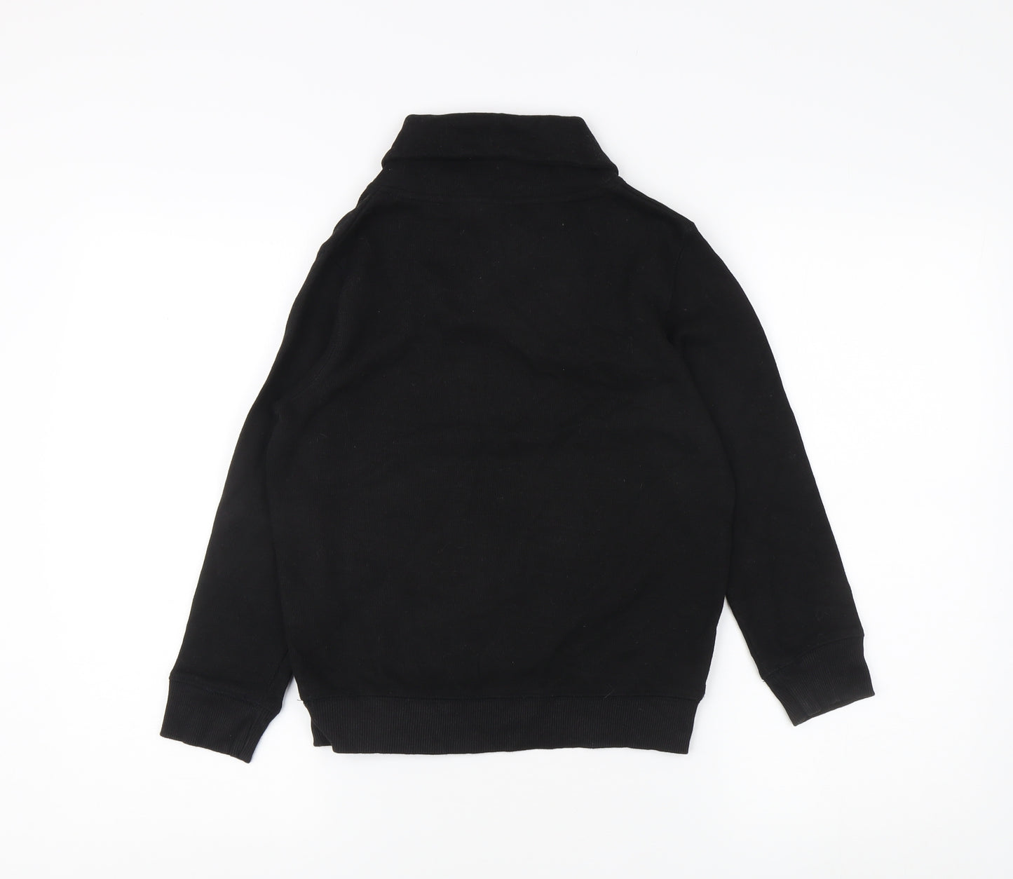 Next Boys Black High Neck Sweatshirt 8-9 Years with Button Accent