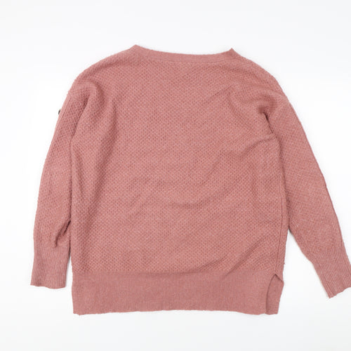 Monsoon Women's Pink Waffle-Knit Pullover Jumper M