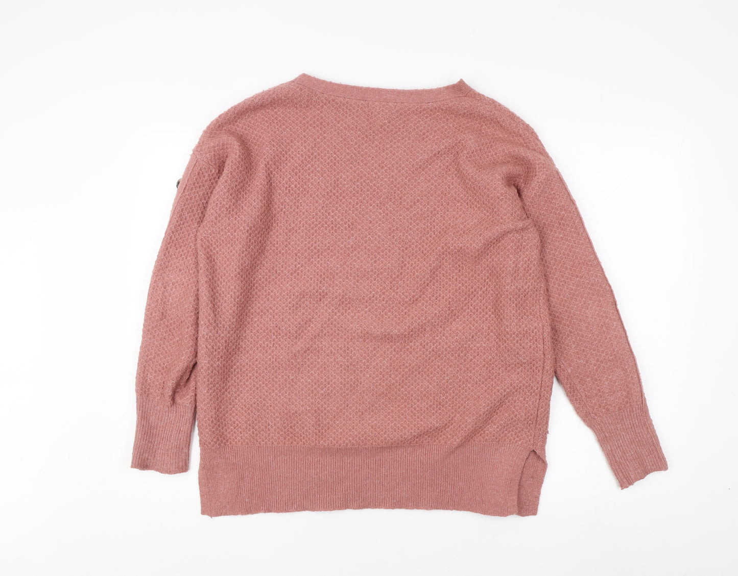 Monsoon Women's Pink Waffle-Knit Pullover Jumper M
