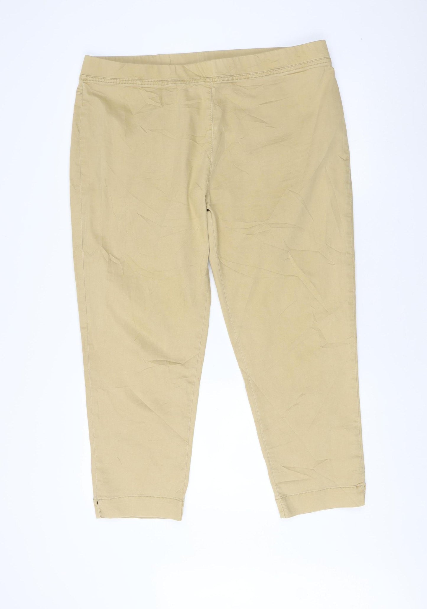 VIZ-A-VIZ Women's Beige Plus Size Straight Jeans