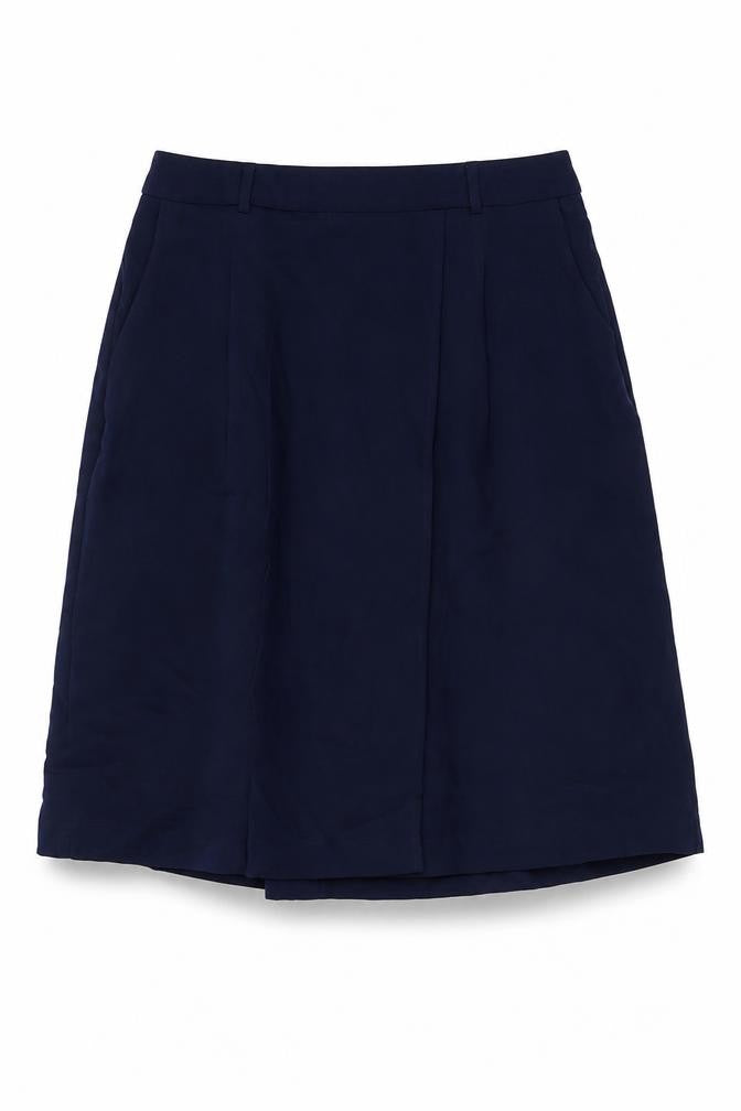 Front view of NOOSNOW Women's Blue Knee Length Skirt, size 12