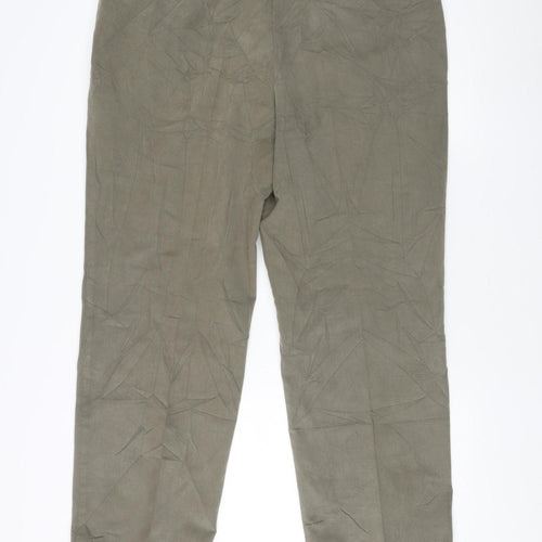 Saint Hilaire Men's Green Signature Trousers, Size 38S, Straight Leg