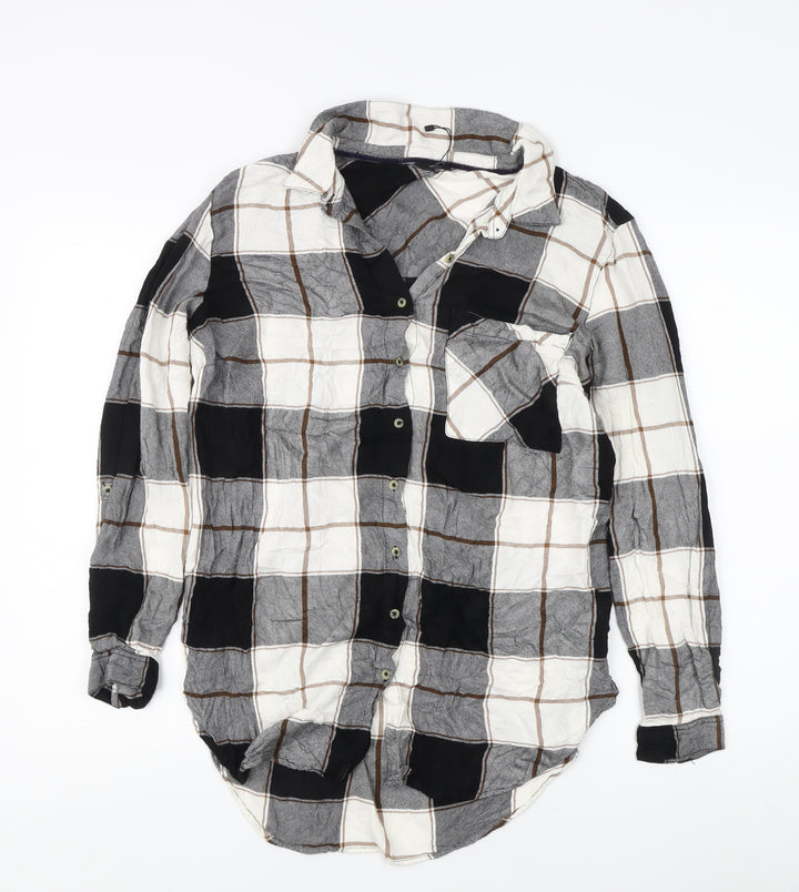 M&Co Women's Check Button-Up Shirt - Size 14