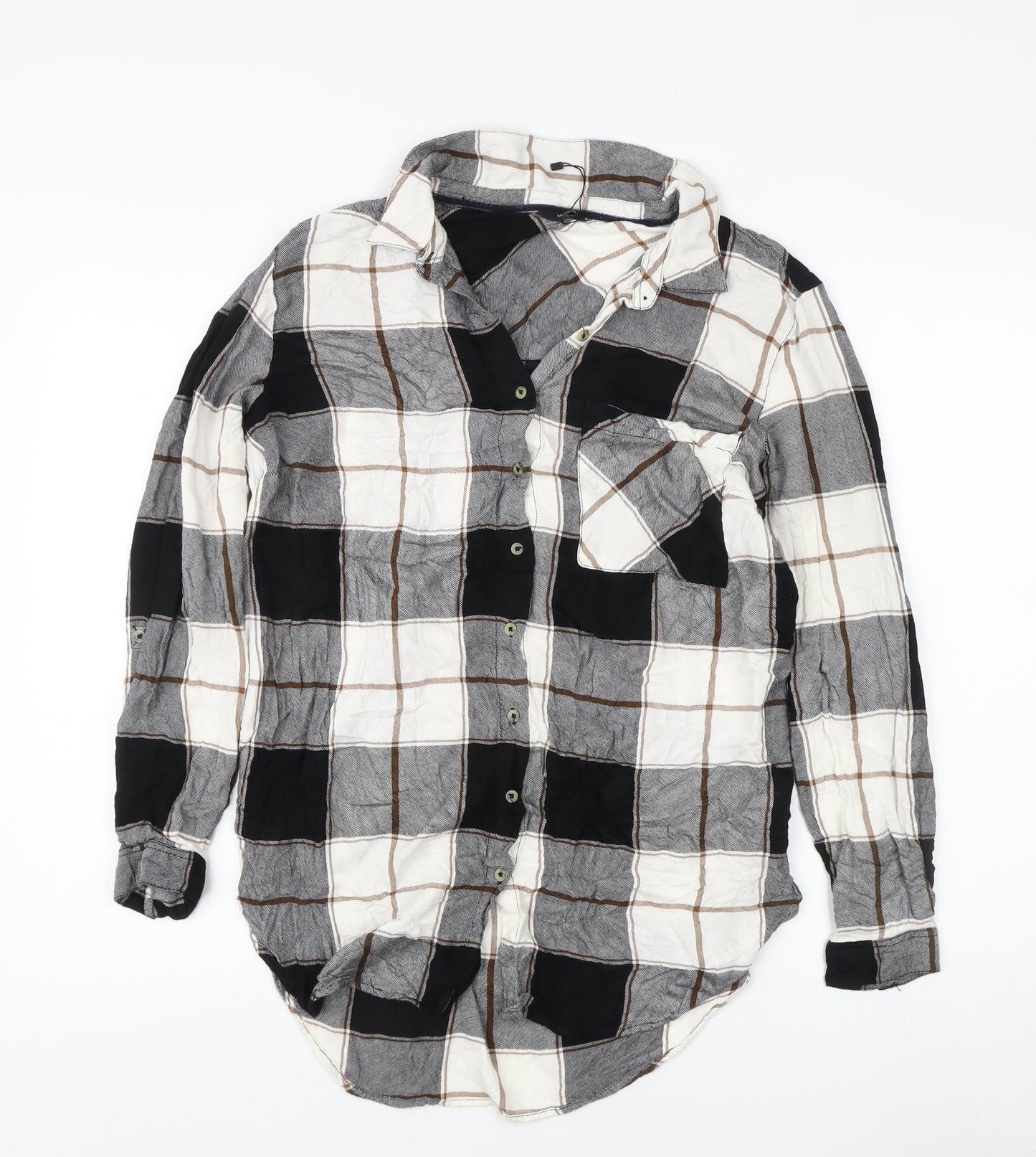 M&Co Women's Check Button-Up Shirt - Size 14