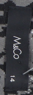M&Co Women's Grey Animal Print Shift Dress - Size 14
