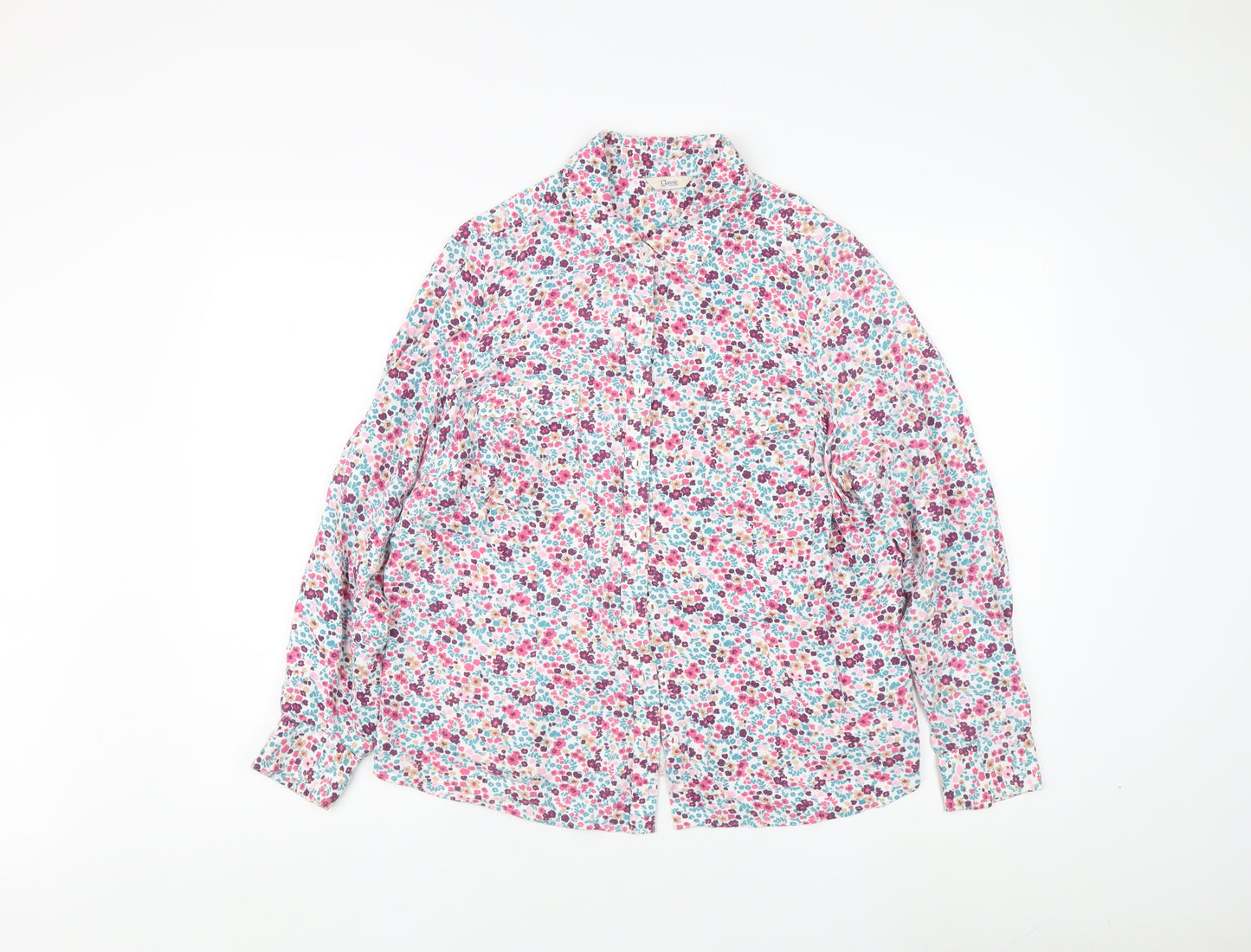 Marks & Spencer Women's Floral Button-Up Shirt, Size 16