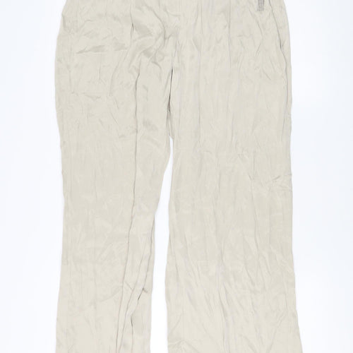 Zara Women’s Beige Wide-Leg Trousers M