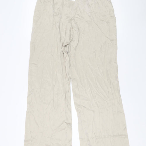 Zara Women’s Beige Wide-Leg Trousers M