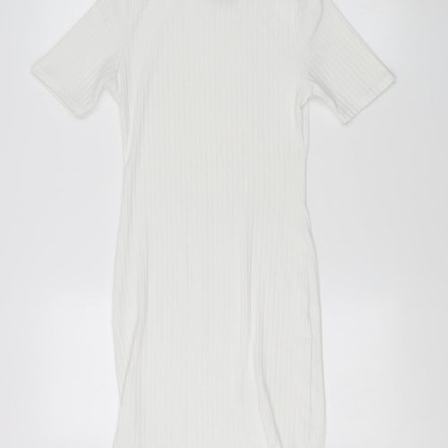 Boohoo Women's White Size 8 T-Shirt Dress