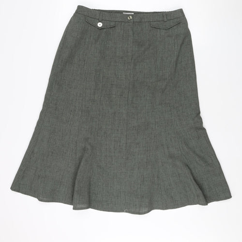 Eastex Women's Grey Flare Knee Length Skirt, Size 16