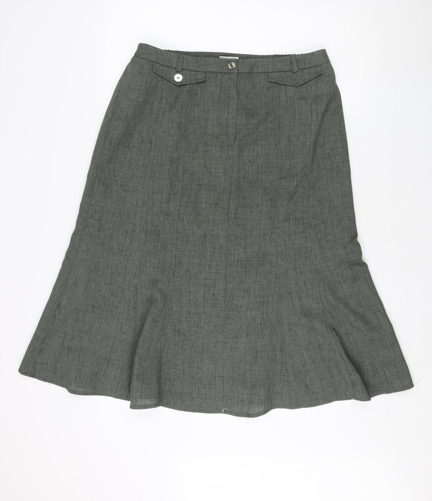 Eastex Women's Grey Flare Knee Length Skirt, Size 16