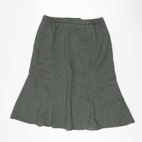 Eastex Women's Grey Flare Knee Length Skirt, Size 16