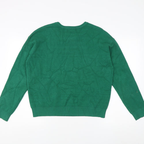 Tahari Women’s Green Pullover Jumper, Jewel Accent, Size L