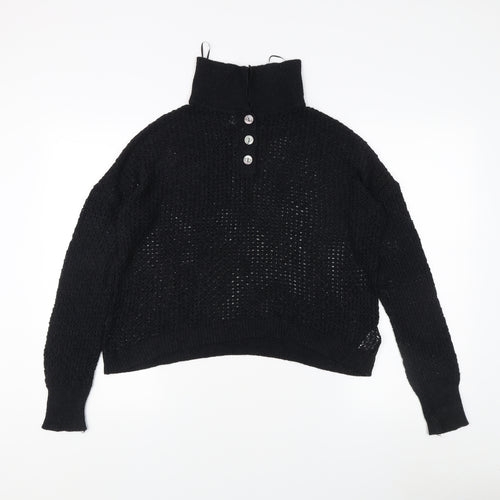 Rachel Zoe Black High Neck Women's Jumper XL