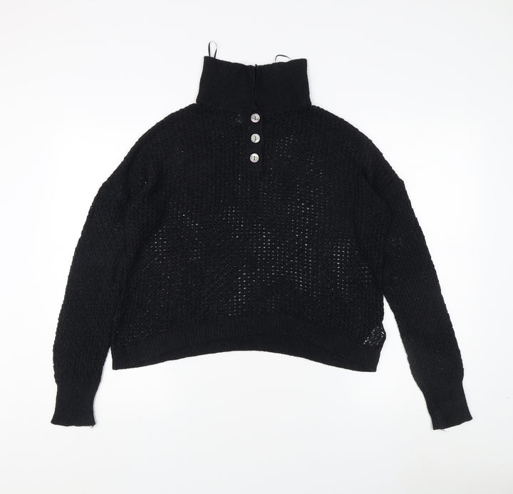 Rachel Zoe Black High Neck Women's Jumper XL