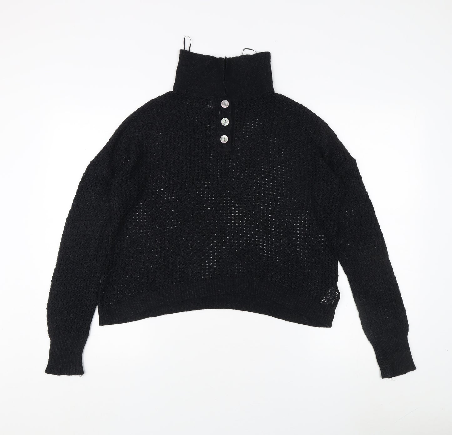 Rachel Zoe Black High Neck Women's Jumper XL