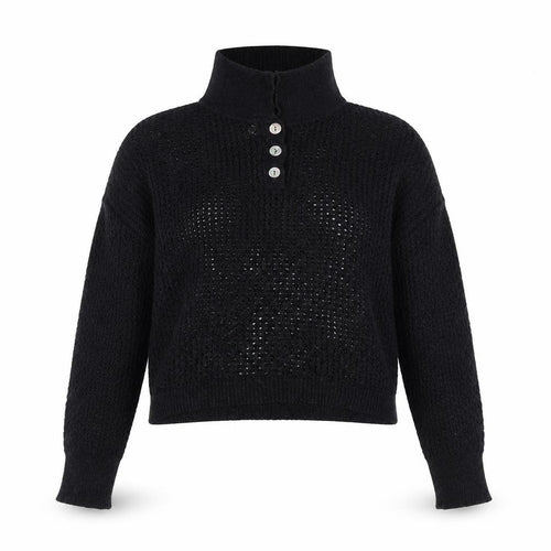Rachel Zoe Black High Neck Women's Jumper XL