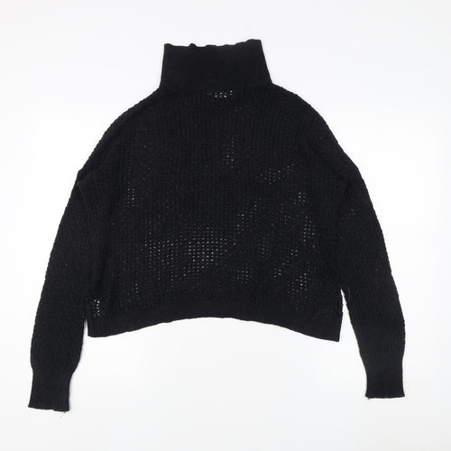 Rachel Zoe Black High Neck Women's Jumper XL
