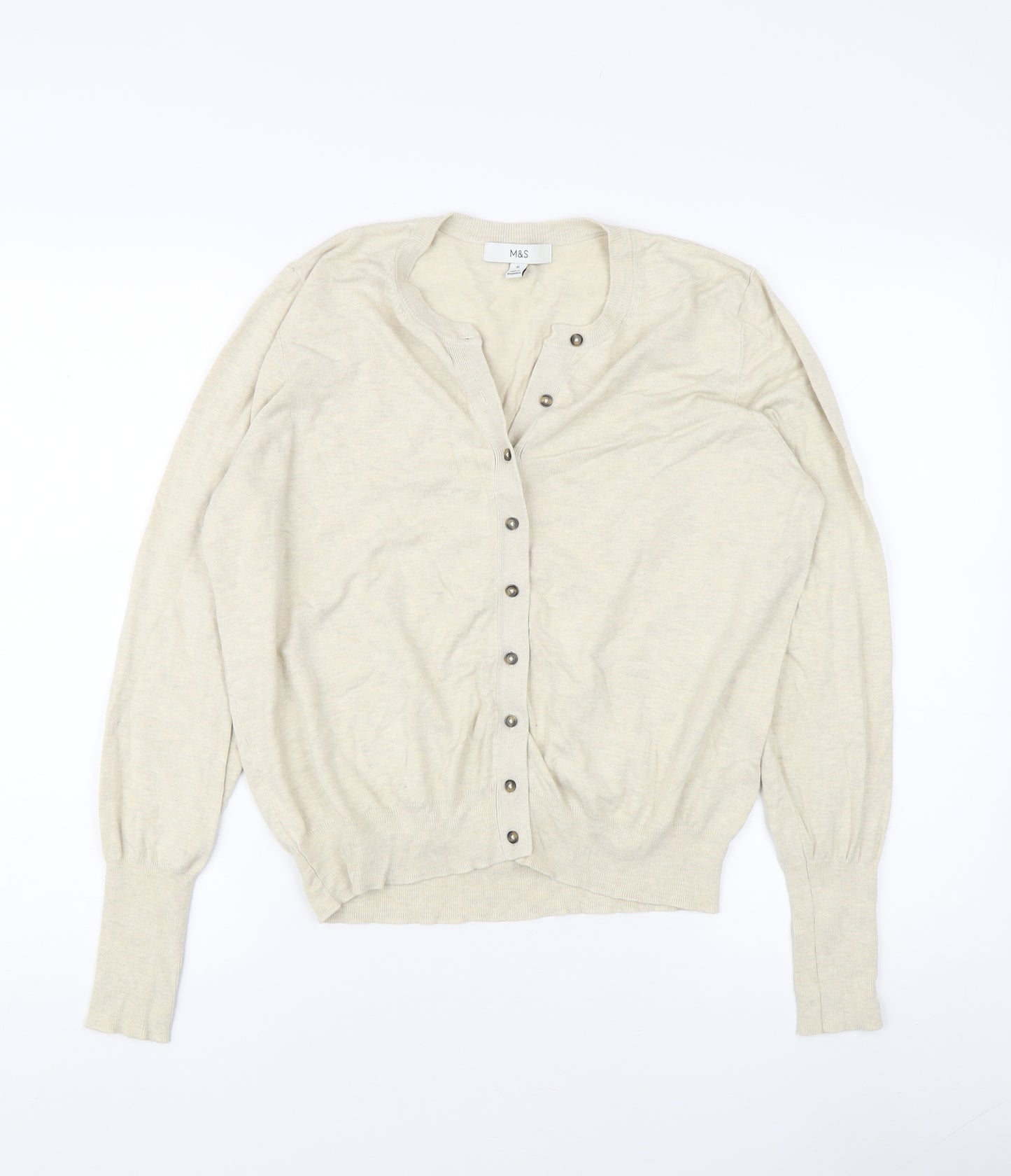 Marks and Spencer Women's Beige Cardigan, Size 16, Casual