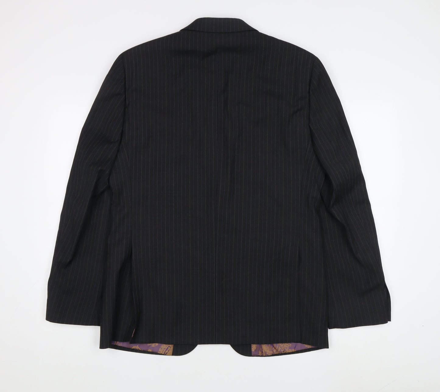 Next Men’s Black Striped Blazer 40R Notch Lapel