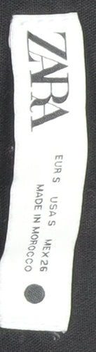 Zara Women's Black Wide-Leg Trousers Size S