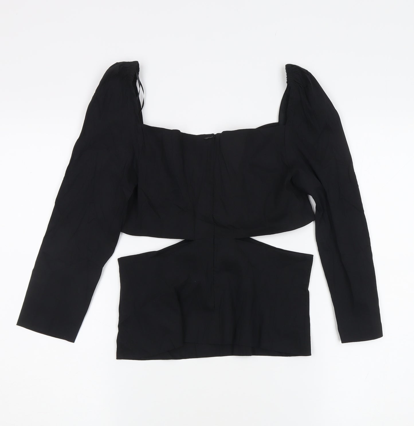 Zara Women's Black Puff Sleeve Blouse Size 10