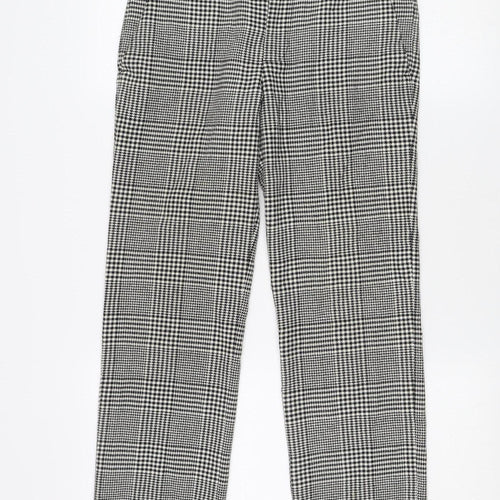 Zara Woman Black XS Trousers in Houndstooth