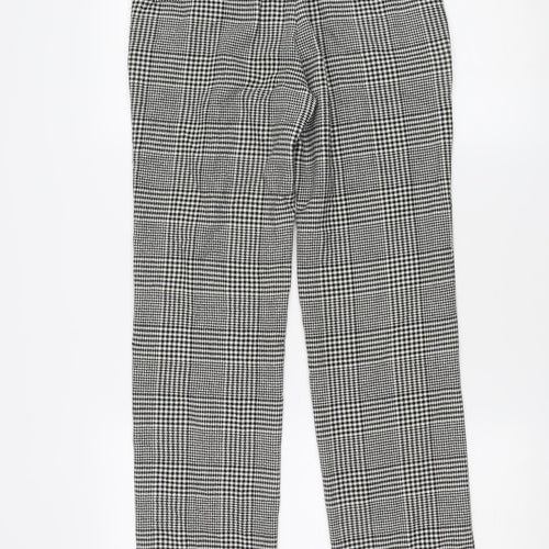 Zara Woman Black XS Trousers in Houndstooth
