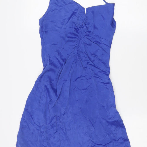 Zara Women's Blue Halter Dress S, Summer Style