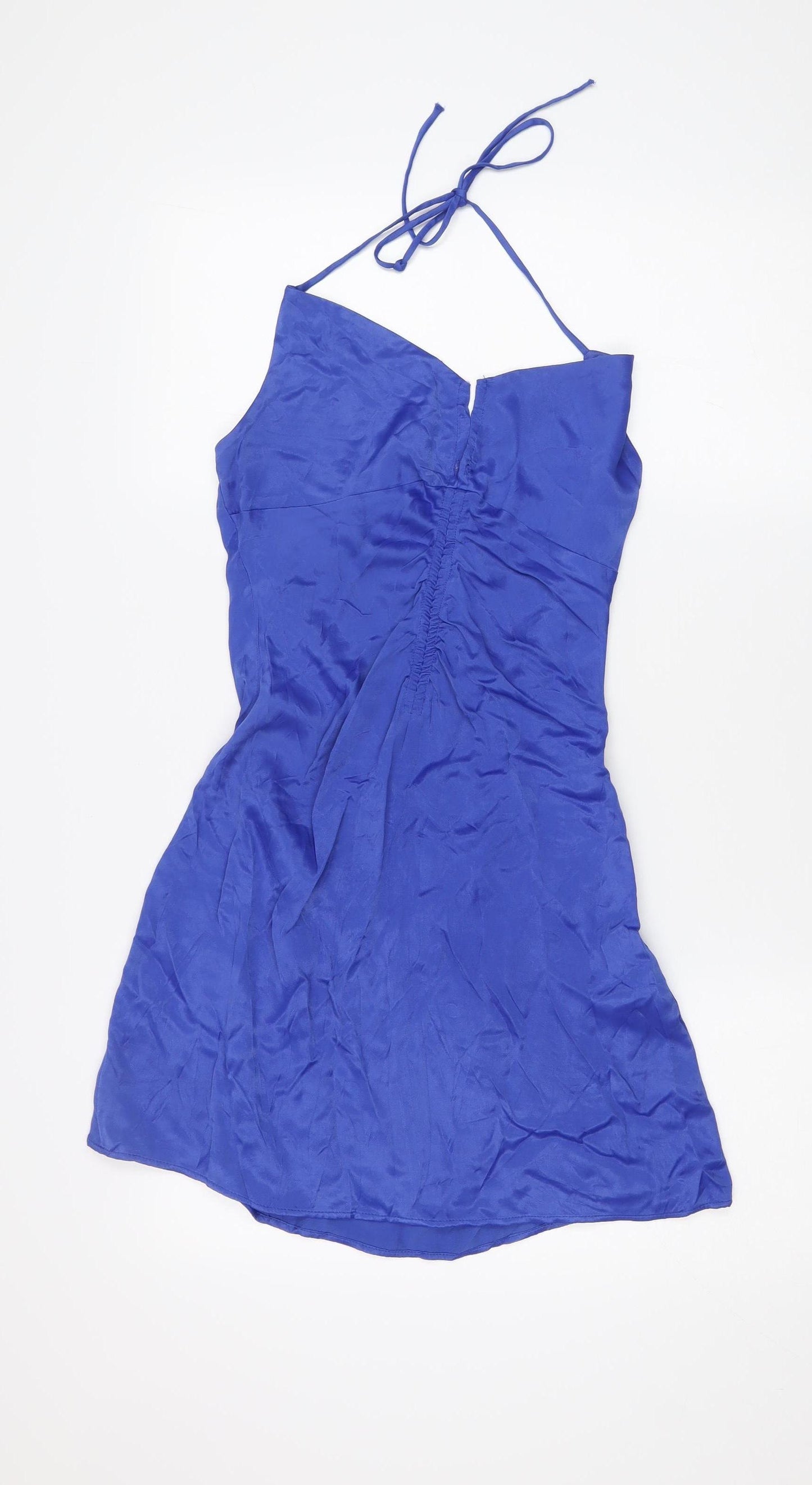 Zara Women's Blue Halter Dress S, Summer Style