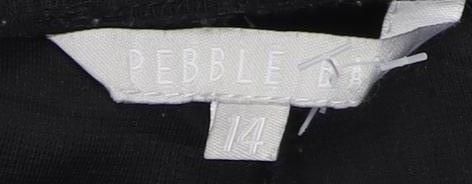 Pebble Women's Black Leggings Size 14 with Zip Accents