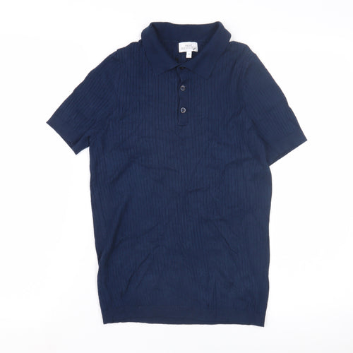 Next Womens Blue Collared Knit Henley Jumper XS