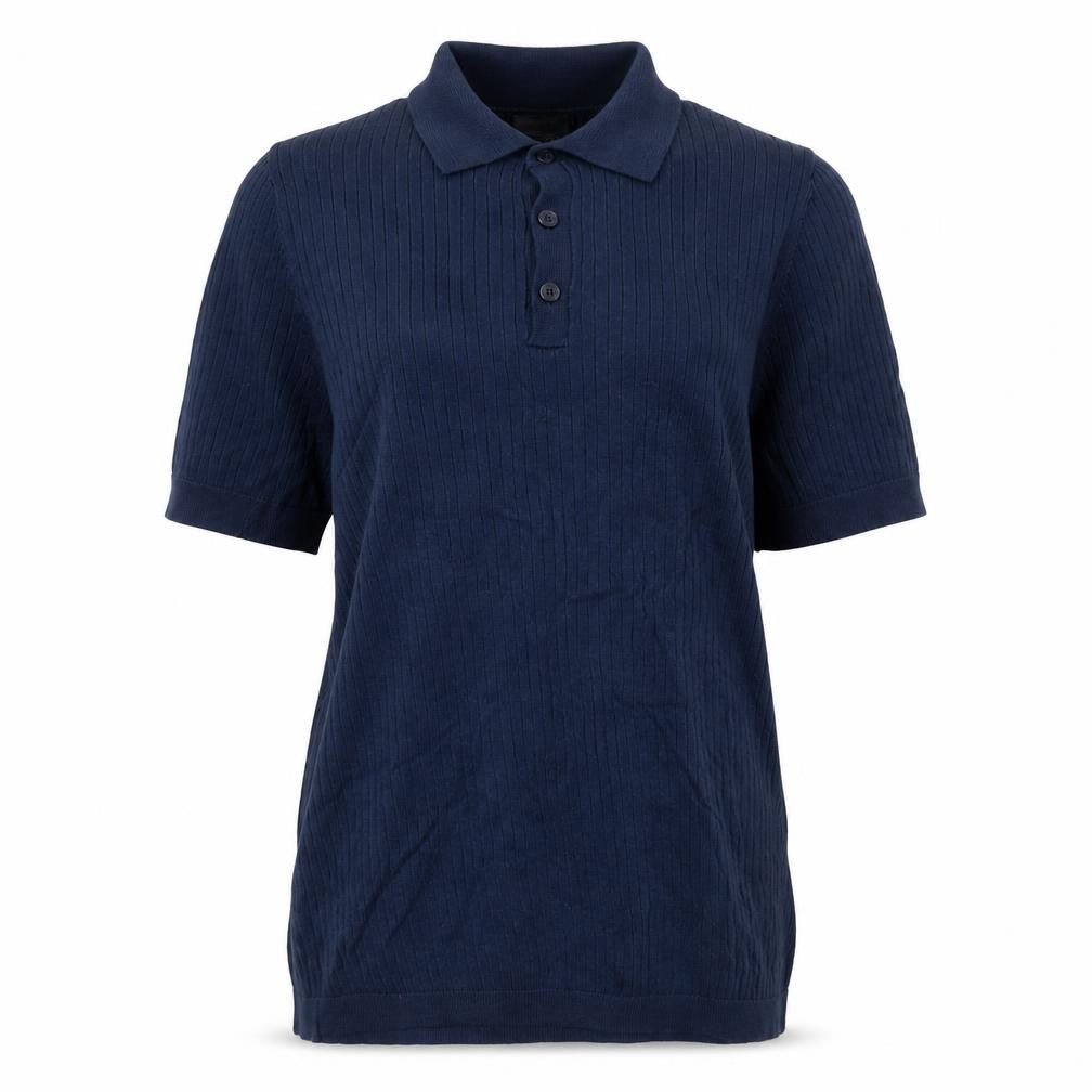 Front view of Next women’s blue collared knit henley jumper xs