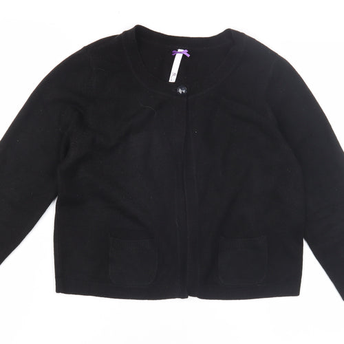 BHS Women's Black Cardigan, Size 14, Round Neck