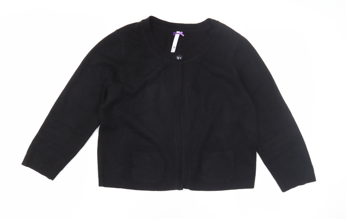 BHS Women's Black Cardigan, Size 14, Round Neck