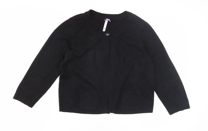 BHS Women's Black Cardigan, Size 14, Round Neck