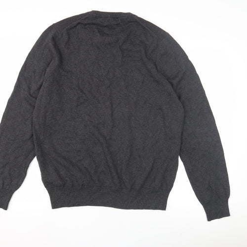 Marks and Spencer Men's Grey Cotton Pullover, Size L