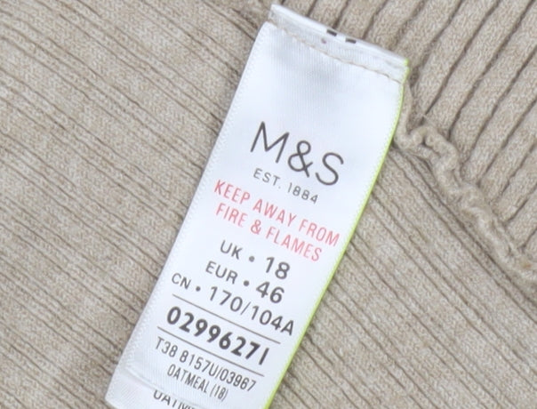 Marks and Spencer Women Beige Cardigan Size 18