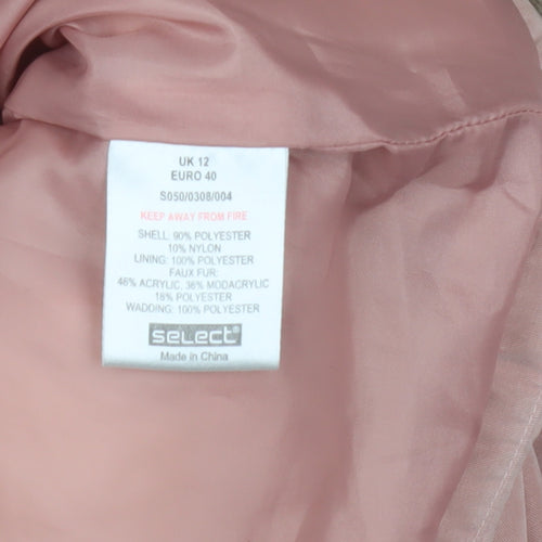 Select Women's Pink Puffer Jacket Size 12