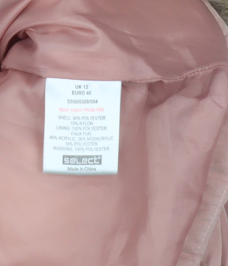 Select Women's Pink Puffer Jacket Size 12