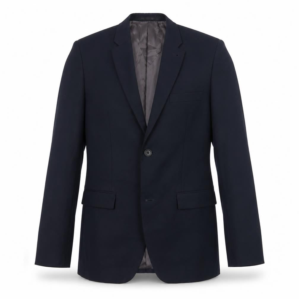 Front view of Topman Men's Slim Fit Blue Blazer Jacket, size 34