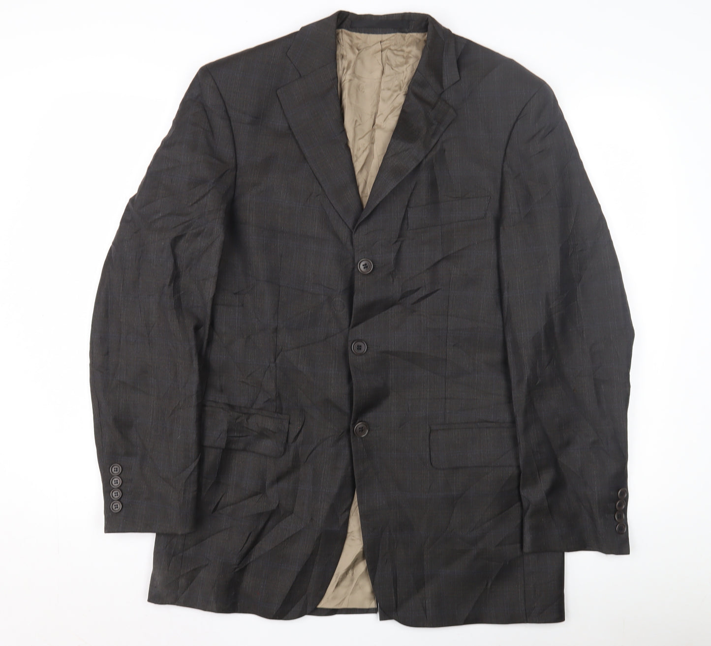 Marks and Spencer Men's Brown Check Blazer 36R