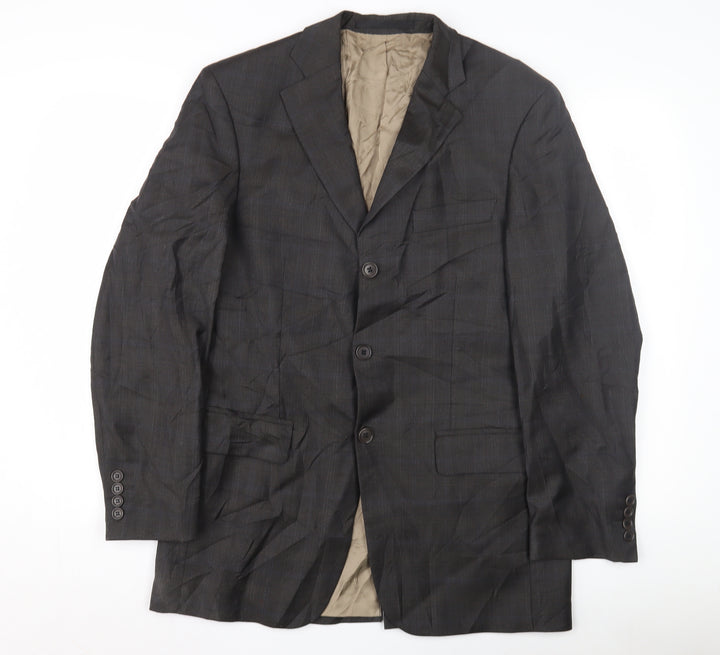 Marks and Spencer Men's Brown Check Blazer 36R