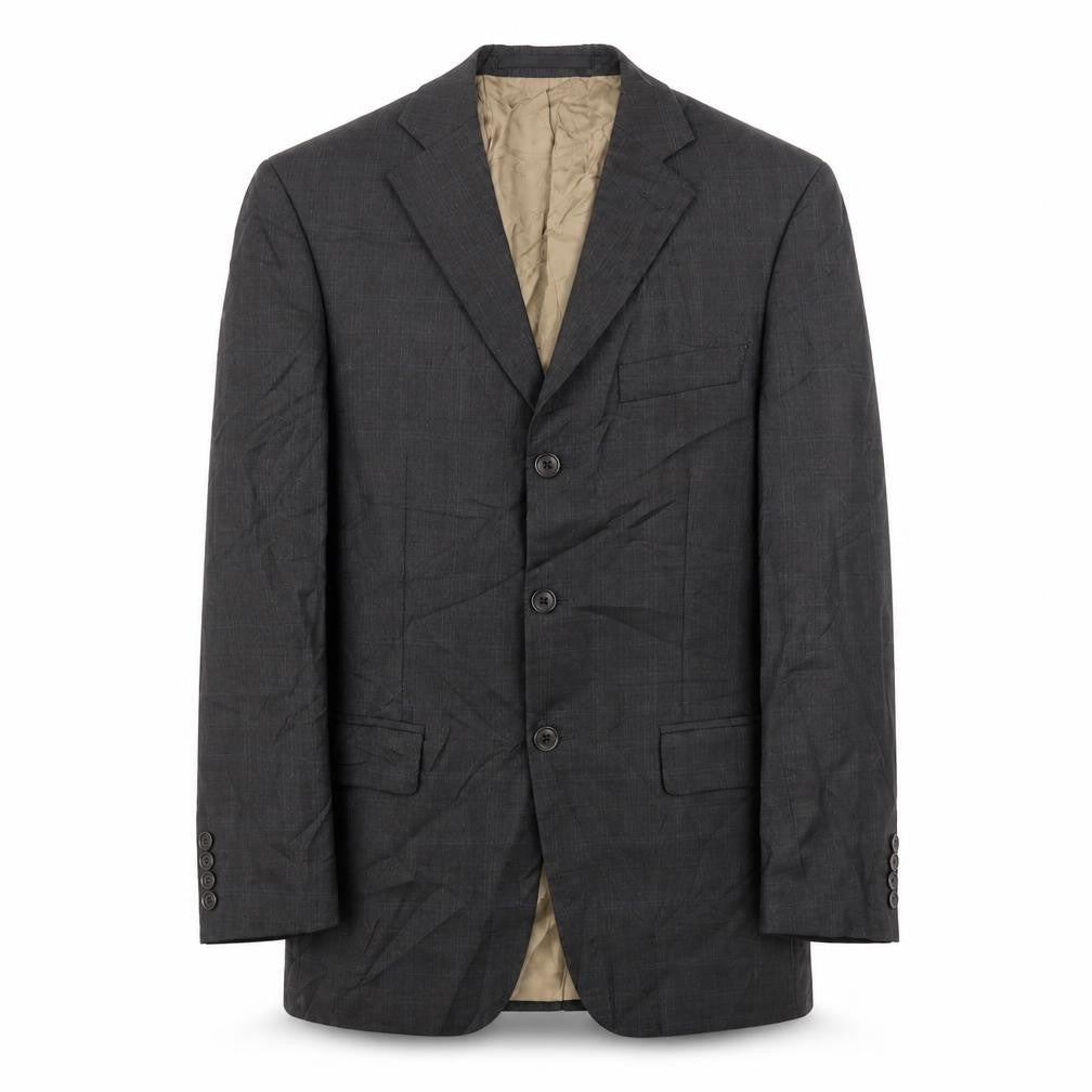 Front view of Marks & Spencer Men's Brown Check Blazer 36R