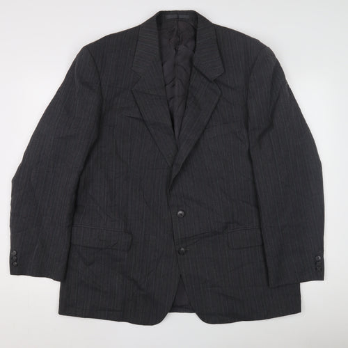 Marks and Spencer Men's Grey Striped Suit Jacket, 44R
