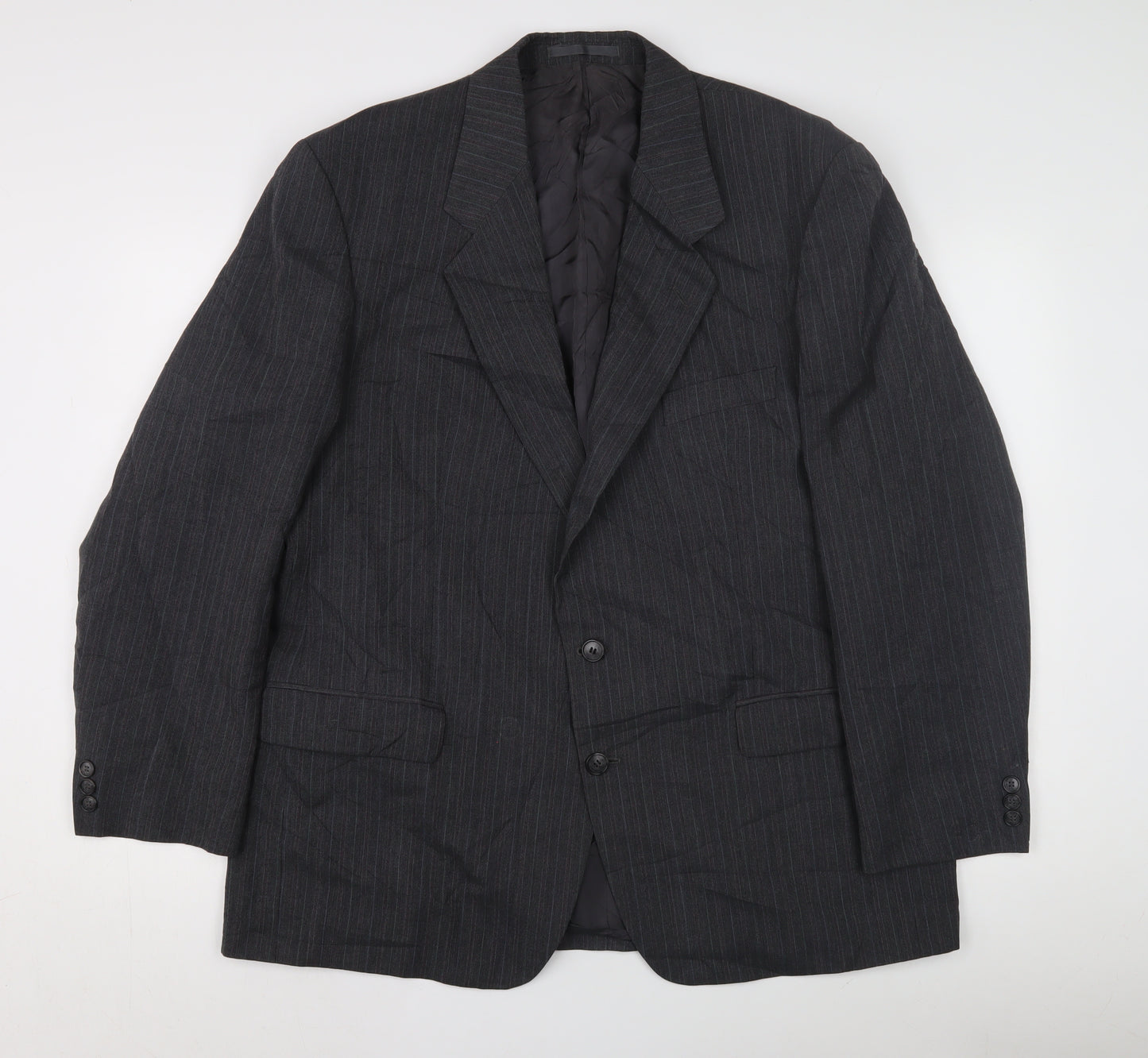 Marks and Spencer Men's Grey Striped Suit Jacket, 44R