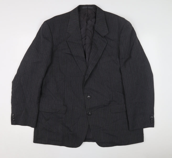 Marks and Spencer Men's Grey Striped Suit Jacket, 44R