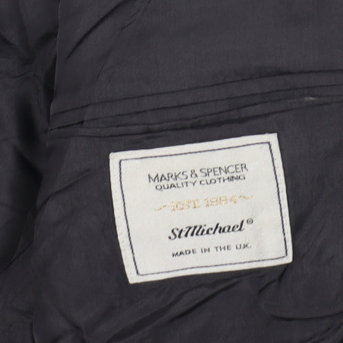Marks and Spencer Men's Grey Striped Suit Jacket, 44R