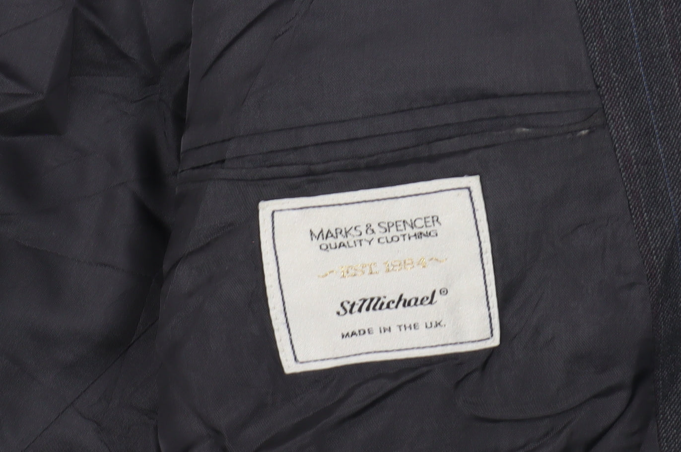 Marks and Spencer Men's Grey Striped Suit Jacket, 44R