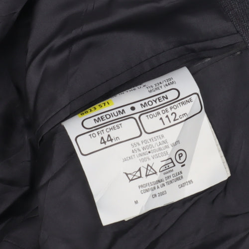 Marks and Spencer Men's Grey Striped Suit Jacket, 44R